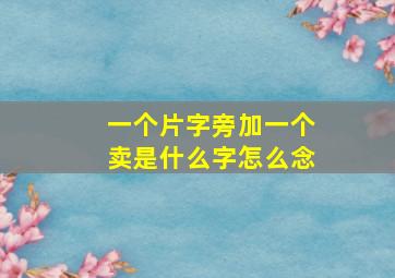 一个片字旁加一个卖是什么字怎么念