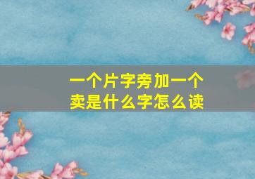 一个片字旁加一个卖是什么字怎么读