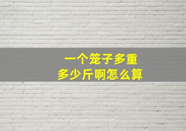 一个笼子多重多少斤啊怎么算