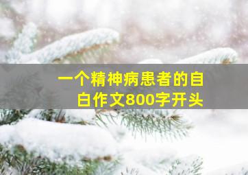 一个精神病患者的自白作文800字开头