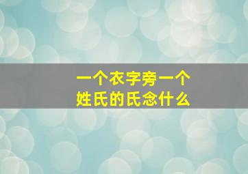 一个衣字旁一个姓氏的氏念什么