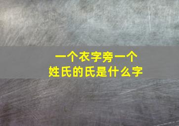 一个衣字旁一个姓氏的氏是什么字