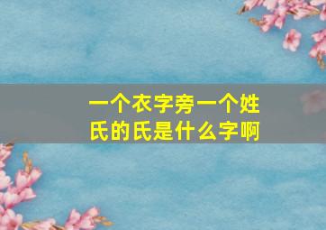 一个衣字旁一个姓氏的氏是什么字啊