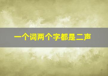 一个词两个字都是二声