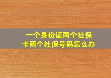 一个身份证两个社保卡两个社保号码怎么办