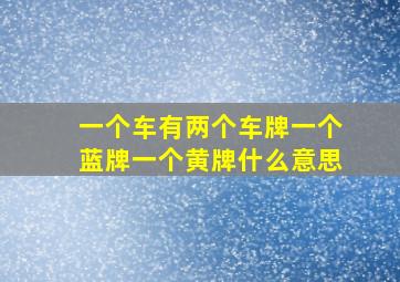 一个车有两个车牌一个蓝牌一个黄牌什么意思