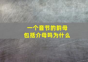 一个音节的韵母包括介母吗为什么