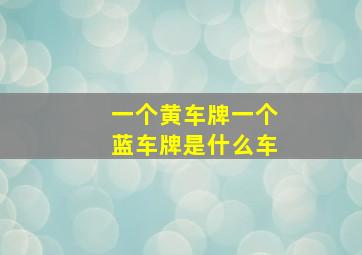 一个黄车牌一个蓝车牌是什么车