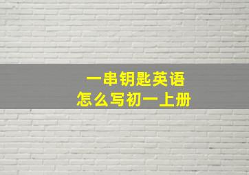 一串钥匙英语怎么写初一上册