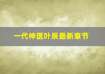 一代神医叶辰最新章节