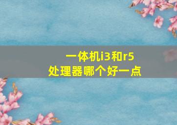 一体机i3和r5处理器哪个好一点