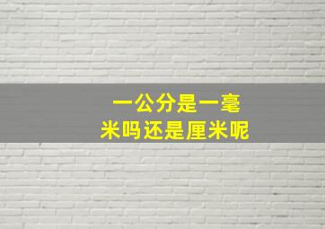 一公分是一毫米吗还是厘米呢