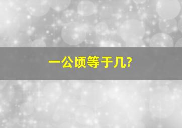 一公顷等于几?