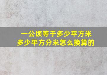 一公顷等于多少平方米多少平方分米怎么换算的