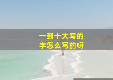 一到十大写的字怎么写的呀