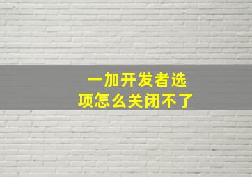 一加开发者选项怎么关闭不了