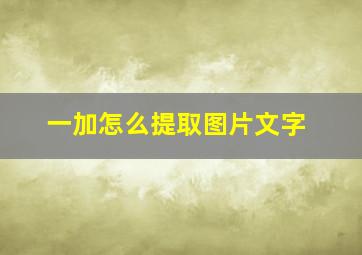 一加怎么提取图片文字