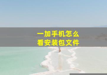 一加手机怎么看安装包文件