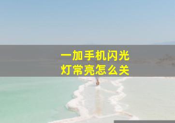 一加手机闪光灯常亮怎么关