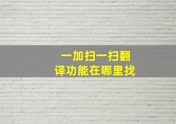 一加扫一扫翻译功能在哪里找