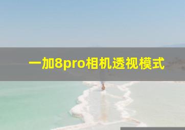 一加8pro相机透视模式