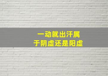 一动就出汗属于阴虚还是阳虚