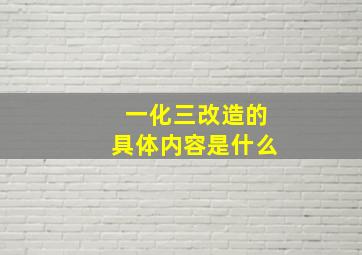 一化三改造的具体内容是什么