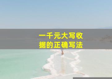 一千元大写收据的正确写法