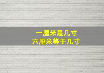 一厘米是几寸六厘米等于几寸