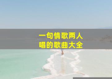 一句情歌两人唱的歌曲大全