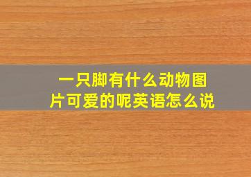 一只脚有什么动物图片可爱的呢英语怎么说