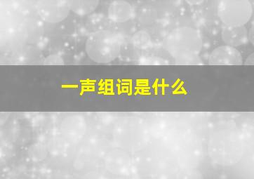 一声组词是什么