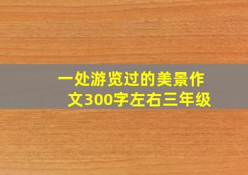 一处游览过的美景作文300字左右三年级