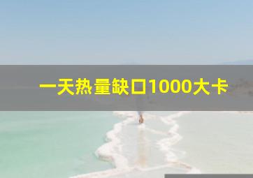 一天热量缺口1000大卡