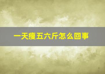 一天瘦五六斤怎么回事