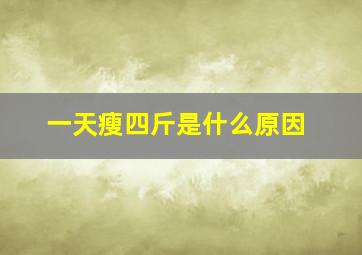 一天瘦四斤是什么原因