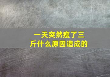 一天突然瘦了三斤什么原因造成的