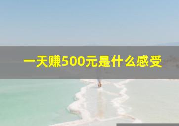 一天赚500元是什么感受