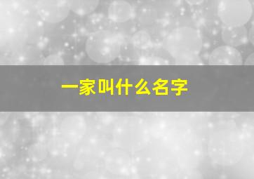 一家叫什么名字