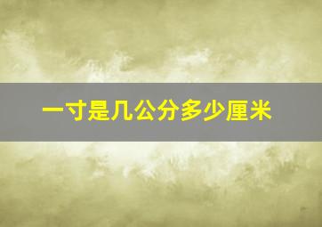 一寸是几公分多少厘米