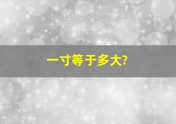 一寸等于多大?