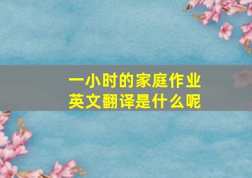 一小时的家庭作业英文翻译是什么呢