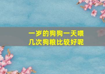 一岁的狗狗一天喂几次狗粮比较好呢