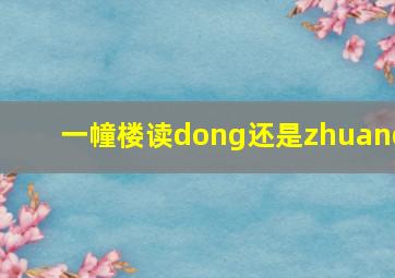 一幢楼读dong还是zhuang