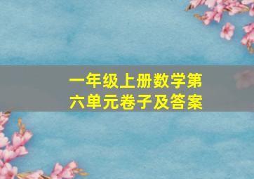 一年级上册数学第六单元卷子及答案