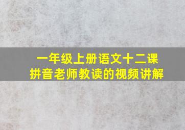 一年级上册语文十二课拼音老师教读的视频讲解