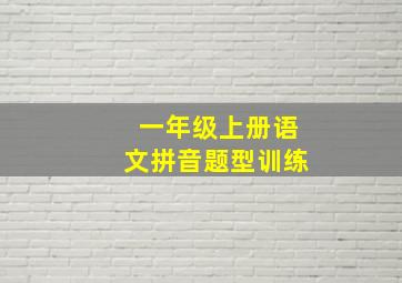 一年级上册语文拼音题型训练