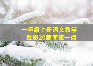 一年级上册语文教学反思20篇简短一点