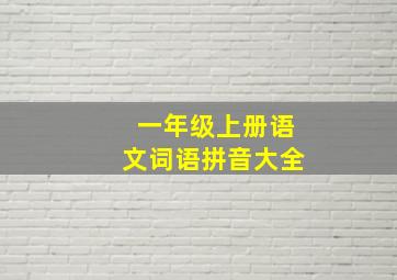 一年级上册语文词语拼音大全