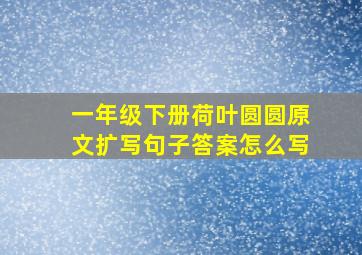 一年级下册荷叶圆圆原文扩写句子答案怎么写